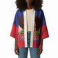 Personalized Haiti Flag Day Kimono Haitian Women Proud Flag Wave Style