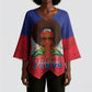 Personalized Haiti Flag Day Kimono Sleeve Blouse Haitian Women Proud Flag Wave Style