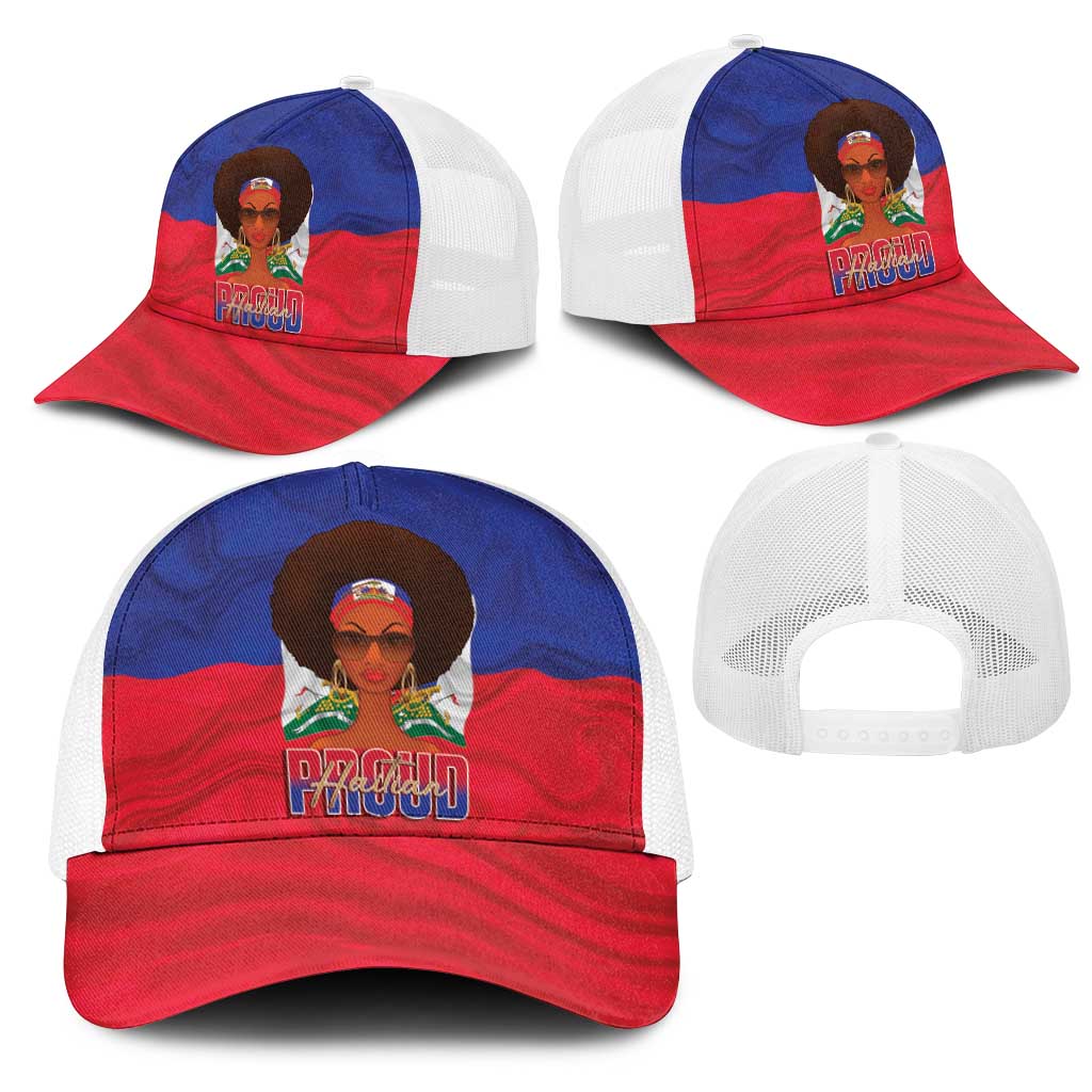 Haiti Flag Day Mesh Trucker Cap Haitian Women Proud Flag Wave Style