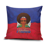 Haiti Flag Day Pillow Cover Haitian Women Proud Flag Wave Style