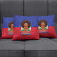 Haiti Flag Day Pillow Cover Haitian Women Proud Flag Wave Style