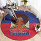Haiti Flag Day Round Carpet Haitian Women Proud Flag Wave Style
