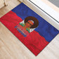 Haiti Flag Day Rubber Doormat Haitian Women Proud Flag Wave Style