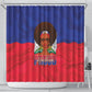 Haiti Flag Day Shower Curtain Haitian Women Proud Flag Wave Style