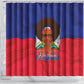 Haiti Flag Day Shower Curtain Haitian Women Proud Flag Wave Style