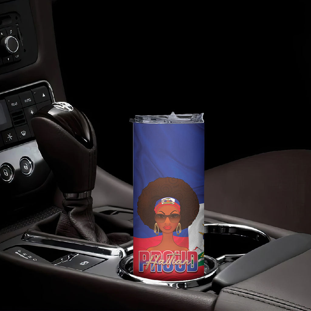 Personalized Haiti Flag Day Skinny Tumbler Haitian Women Proud Flag Wave Style