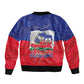 Personalized Haiti Flag Day Sleeve Zip Bomber Jacket Haitian Women Proud Flag Wave Style
