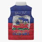 Personalized Haiti Flag Day Sleeveless Puffer Jacket Haitian Women Proud Flag Wave Style