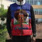 Personalized Haiti Flag Day Sleeveless Puffer Jacket Haitian Women Proud Flag Wave Style