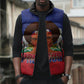 Personalized Haiti Flag Day Sleeveless Puffer Jacket Haitian Women Proud Flag Wave Style