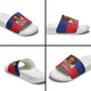 Haiti Flag Day Slide Sandals Haitian Women Proud Flag Wave Style