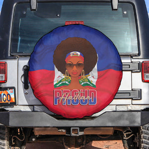 Haiti Flag Day Spare Tire Cover Haitian Women Proud Flag Wave Style