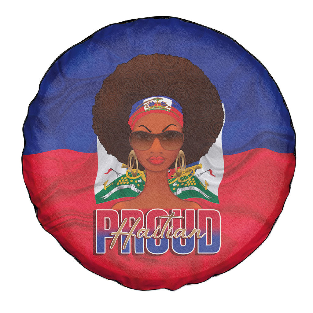 Haiti Flag Day Spare Tire Cover Haitian Women Proud Flag Wave Style