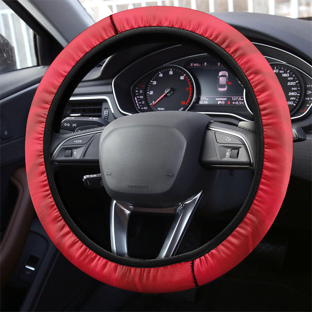 Haiti Flag Day Steering Wheel Cover Haitian Women Proud Flag Wave Style