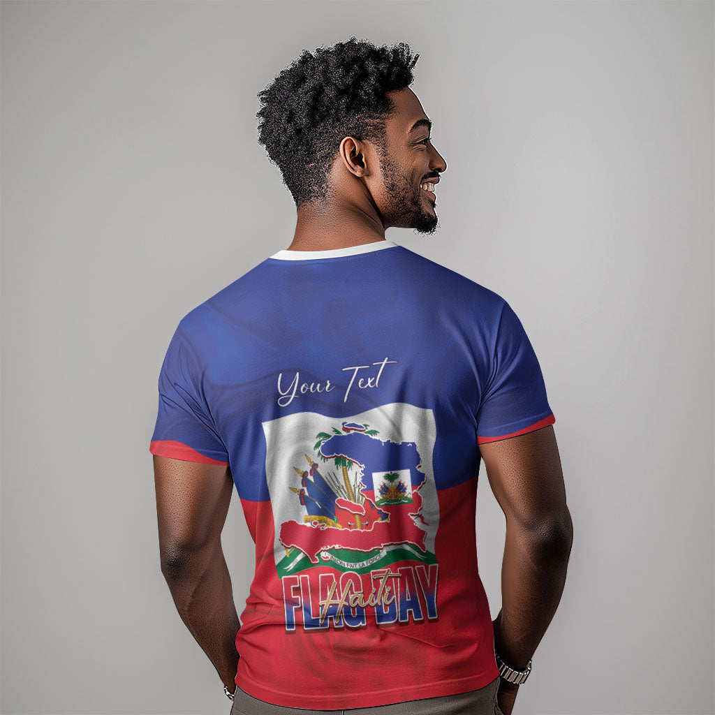 Personalized Haiti Flag Day T shirt Haitian Women Proud Flag Wave Style