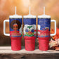 Personalized Haiti Flag Day Tumbler With Handle Haitian Women Proud Flag Wave Style