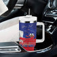 Personalized Haiti Flag Day Tumbler With Handle Haitian Women Proud Flag Wave Style
