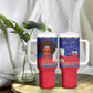 Personalized Haiti Flag Day Tumbler With Handle Haitian Women Proud Flag Wave Style