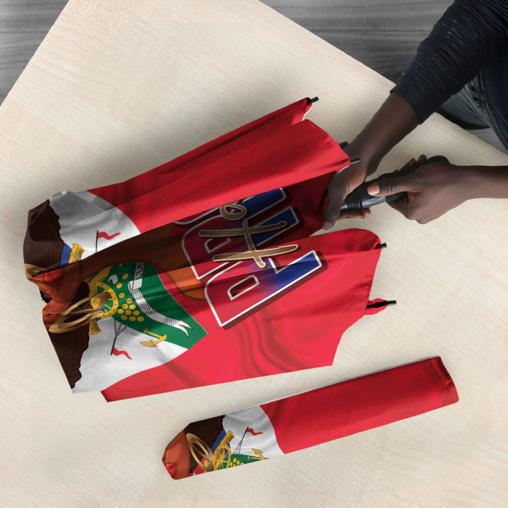 Haiti Flag Day Umbrella Haitian Women Proud Flag Wave Style