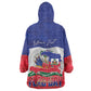 Personalized Haiti Flag Day Wearable Blanket Hoodie Haitian Women Proud Flag Wave Style