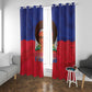 Haiti Flag Day Window Curtain Haitian Women Proud Flag Wave Style