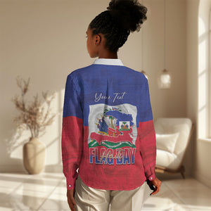 Personalized Haiti Flag Day Women Casual Shirt Haitian Women Proud Flag Wave Style
