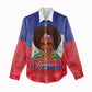Personalized Haiti Flag Day Women Casual Shirt Haitian Women Proud Flag Wave Style