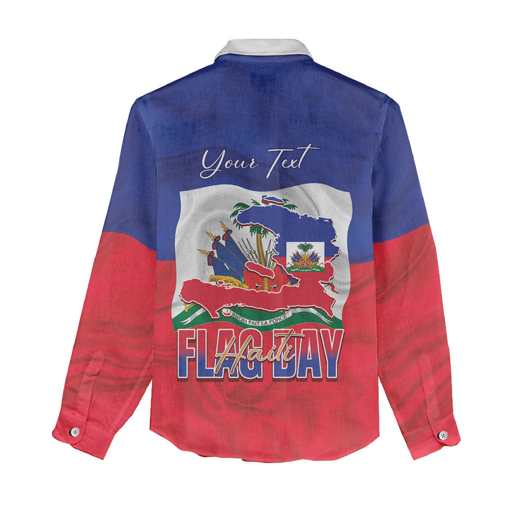 Personalized Haiti Flag Day Women Casual Shirt Haitian Women Proud Flag Wave Style