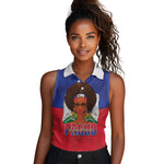 Personalized Haiti Flag Day Women Sleeveless Polo Shirt Haitian Women Proud Flag Wave Style