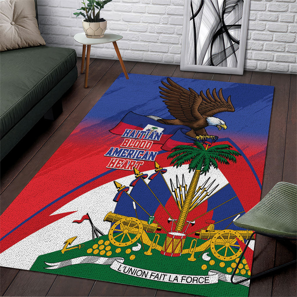 Hatian Rug Haiti Flag Day Area Rug Haitian Blood American Heart Eagle With Flag by ...