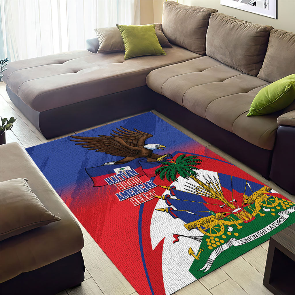 Hatian Rug Haiti Flag Day Area Rug Haitian Blood American Heart Eagle With Flag by ...