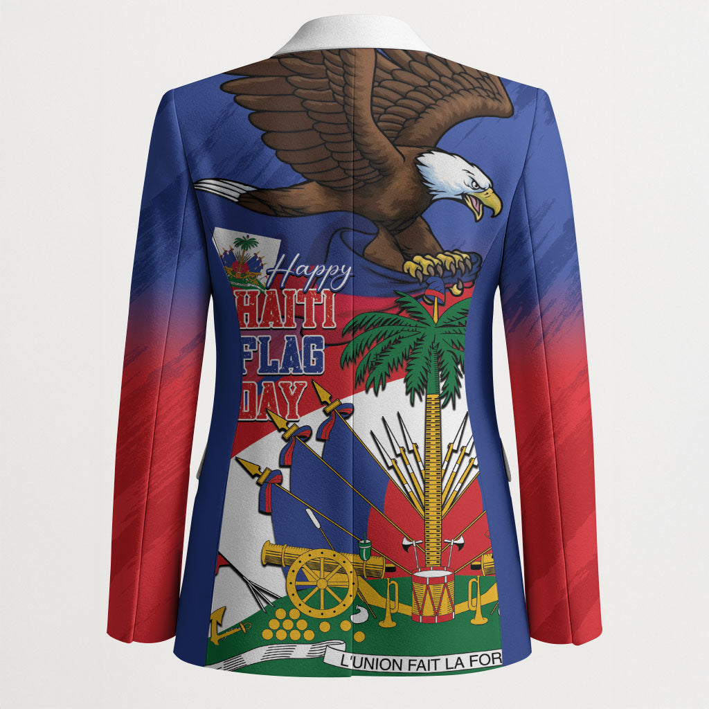 Haiti Flag Day Blazer Haitian Blood American Heart Eagle With Flag