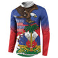 Haiti Flag Day Button Sweatshirt Haitian Blood American Heart Eagle With Flag