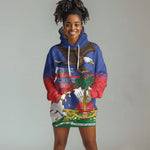 Haiti Flag Day Hoodie Dress Haitian Blood American Heart Eagle With Flag