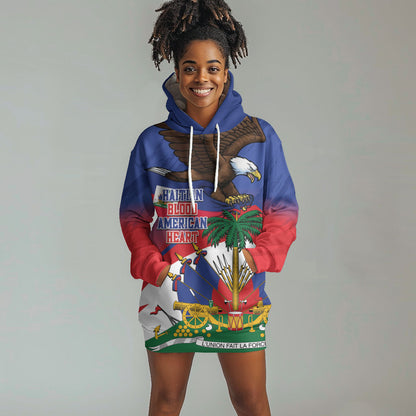 Haiti Flag Day Hoodie Dress Haitian Blood American Heart Eagle With Flag