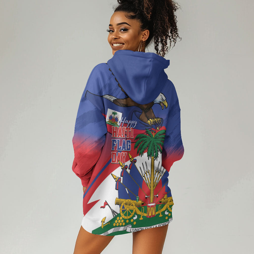 Haiti Flag Day Hoodie Dress Haitian Blood American Heart Eagle With Flag