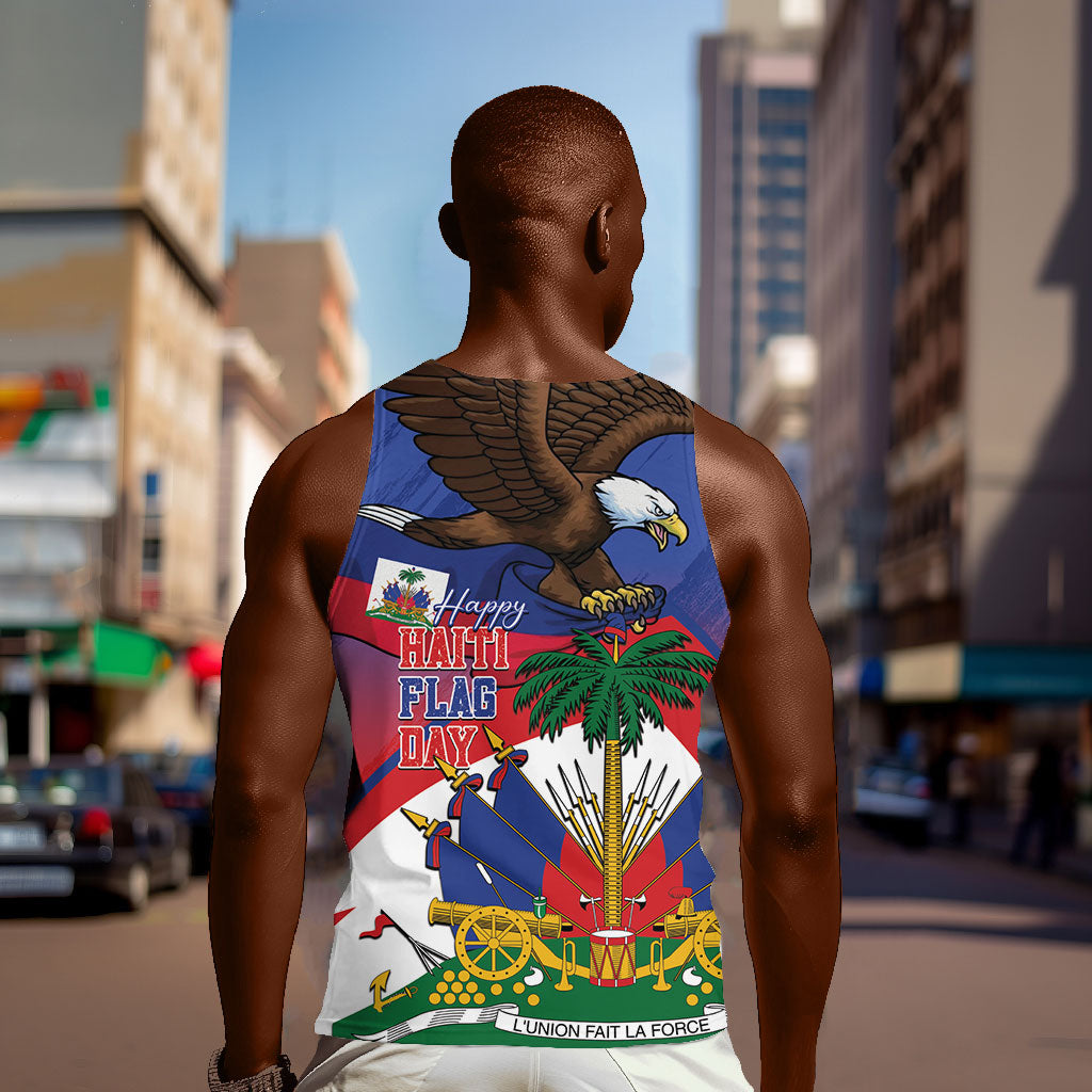 Haiti Flag Day Men Tank Top Haitian Blood American Heart Eagle With Flag