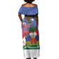 Haiti Flag Day Off Shoulder Maxi Dress Haitian Blood American Heart Eagle With Flag