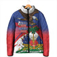 Haiti Flag Day Padded Jacket Haitian Blood American Heart Eagle With Flag