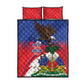 Haiti Flag Day Quilt Bed Set Haitian Blood American Heart Eagle With Flag
