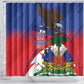 Haiti Flag Day Shower Curtain Haitian Blood American Heart Eagle With Flag