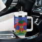 Haiti Flag Day Tumbler With Handle Haitian Blood American Heart Eagle With Flag