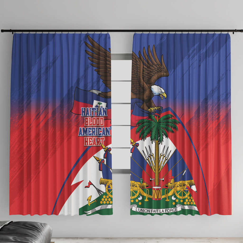 Haiti Flag Day Window Curtain Haitian Blood American Heart Eagle With Flag