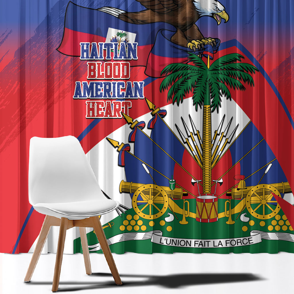 Haiti Flag Day Window Curtain Haitian Blood American Heart Eagle With Flag