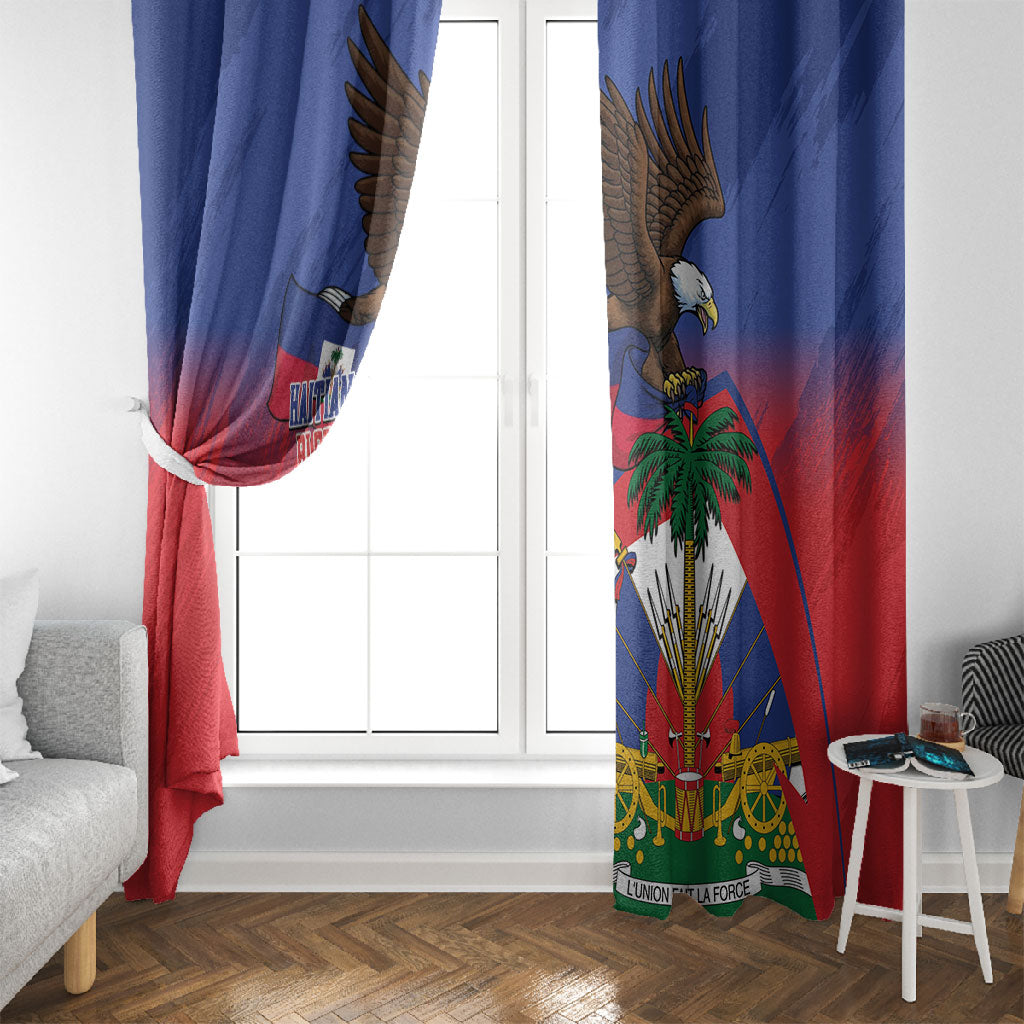 Haiti Flag Day Window Curtain Haitian Blood American Heart Eagle With Flag