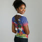 Haiti Flag Day Women Polo Shirt Haitian Blood American Heart Eagle With Flag