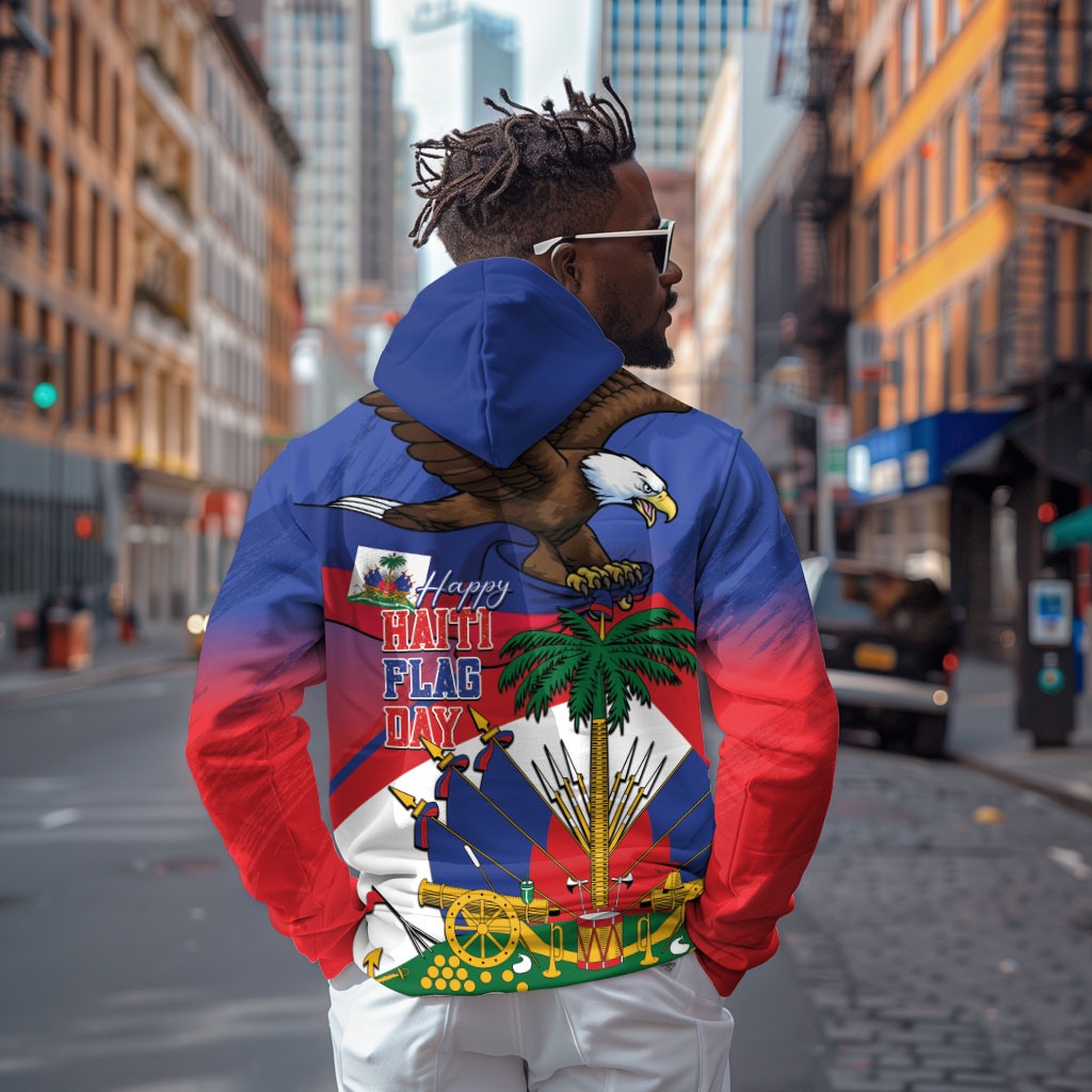 Haiti Flag Day Zip Hoodie Haitian Blood American Heart Eagle With Flag