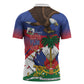 Haiti Flag Day Zipper Polo Shirt Haitian Blood American Heart Eagle With Flag