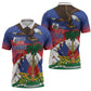 Haiti Flag Day Zipper Polo Shirt Haitian Blood American Heart Eagle With Flag