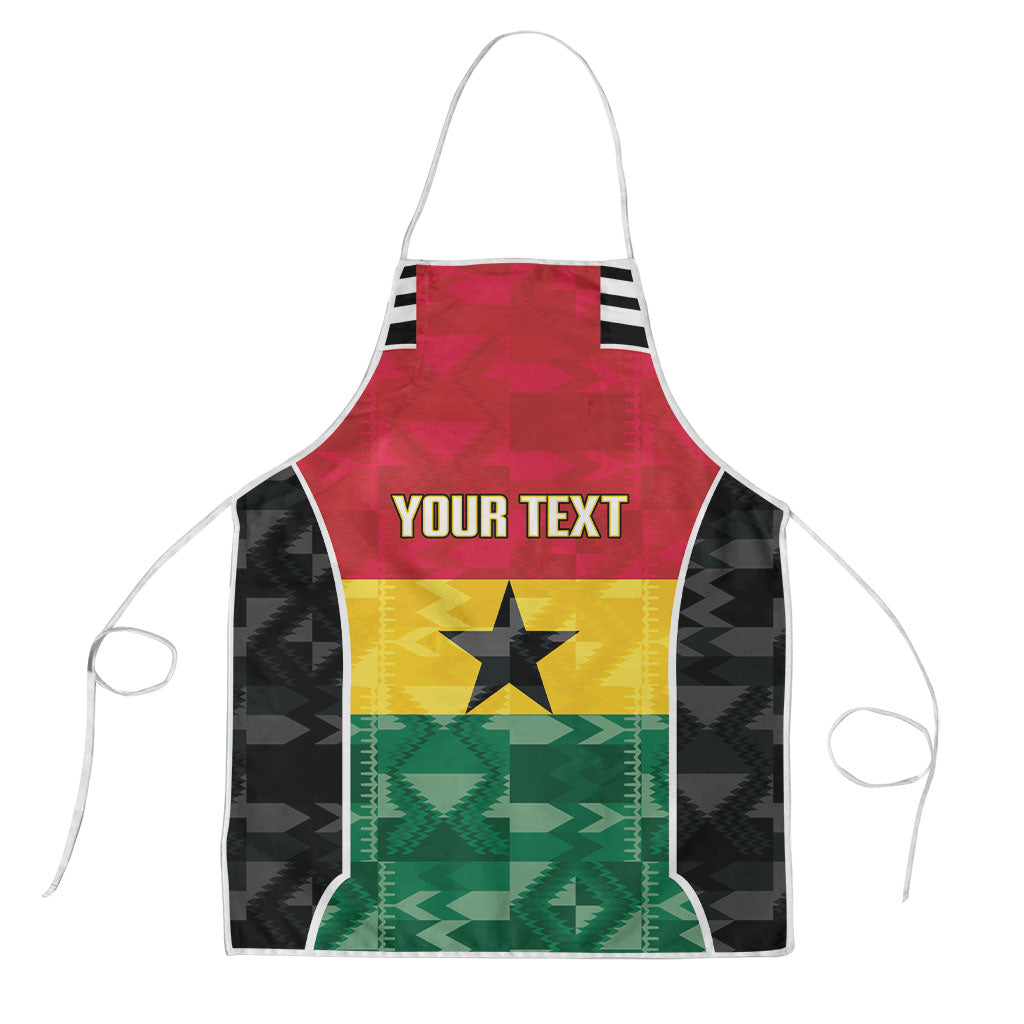 Ghana Football Custom Apron Go Black Queens Kente Pattern
